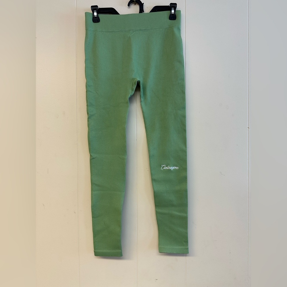 Civilregime Sage Green Stretchy Leggings for Athleisure